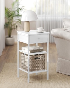 Noptiera Model Cline, Alb, 35x35x70cm - Img 3