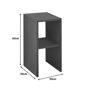 Noptiera Model Deseo, Antracit, 30x30x60 cm, lemn masiv - Img 3