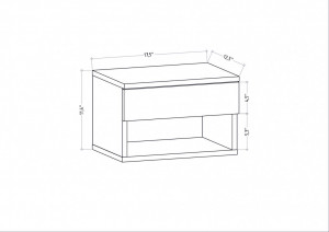 Noptiera Model McCall, Antracit, 44.6x29x31.9cm - Img 6