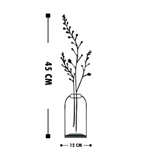 Obiect decorativ Flowerpot Negru 12x45 cm - Img 4