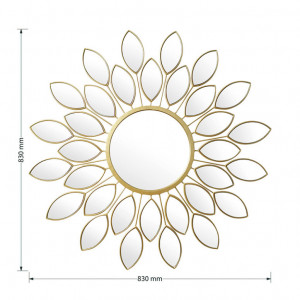 Oglinda de perete Flower 20780 Auriu 83x2.5x83cm - Img 4