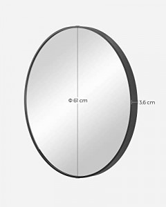 Oglinda rotunda, Songmics, Negru, 61x61x3.6 cm - Img 6