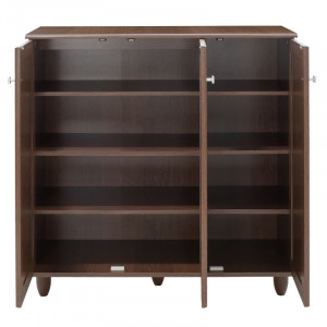Pantofar cu 3 uși, capacitate 16 perechi, Nuc, 89,5 × 34,5 × 91,5 cm - Img 6