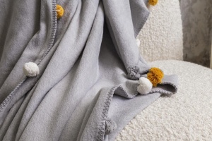 Patura pentru Pat 1 Persoana Model Pom Pom Grey - Img 3