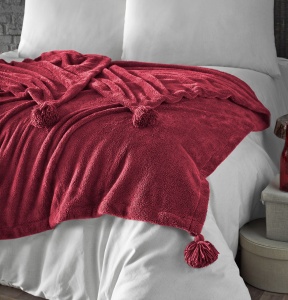 Patura pentru Pat Dublu Model Puffy 160 Claret Red