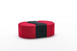 Pouf Alya, Negru Roșu - Img 5
