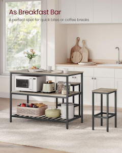 Raft de organizatoare pentru Bucatarie Model Saylor, Gri/Negru, 120x60x90 cm - Img 5