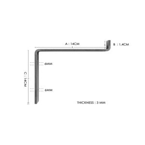 Raft din lemn Lam002 Negru 60x16x14 cm - Img 8