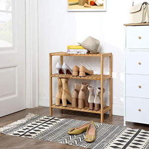 Raft pentru baie, cu 3 polite Model Itzel, Natural, 59x26x66 cm - Img 3