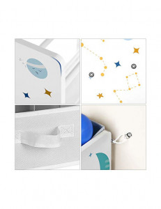Raft pentru jucarii si carti, 9 cutii detasabile, Model Phoenix, Multicolor, 62x29x60 cm - Img 5