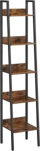 Raft tip Scară cu 5 Polițe Model Judson, Maro/Negru, 33.8x30x170 cm - Img 2