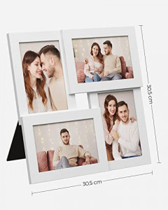 Rama foto, Songmics, Alb, 30.5x30.5x2.4 cm - Img 6