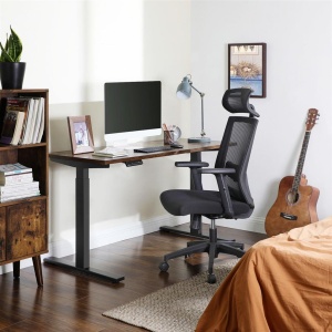 Scaun birou Songmics Negru 65x53x126 cm - Img 4