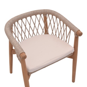 Scaun cu Brate Model Abby, Natur/Crem, 60x58x78 cm - Img 7