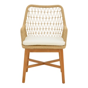 Scaun cu Brate Model Elaiza, Natur/Bej, 58x60x90 cm - Img 4