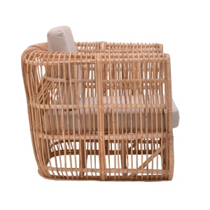 Scaun cu Brate Model Fajole, Natur/Bej, 86x86x66 cm - Img 3