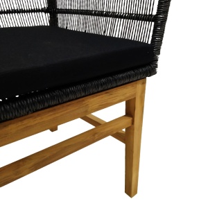 Scaun cu Brate Model Inca, Natur/Negru, 60x61x90 cm - Img 7