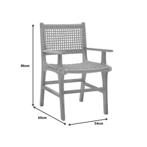 Scaun cu Brate Model Sponze, Natur, 54x60x86 cm - Img 8