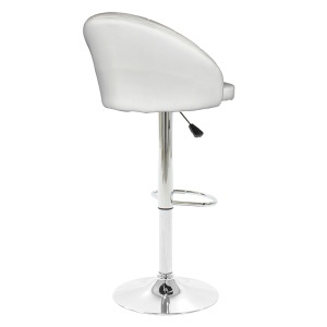 Scaun de bar Balina, alb/argintiu, 52x53x109 cm - Img 2