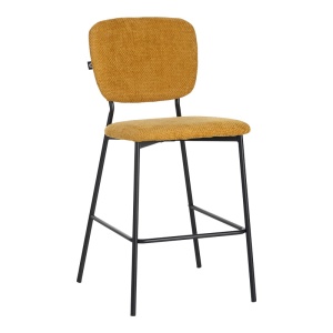 Scaun de bar Cathair, galben/negru, 48x54x100 cm