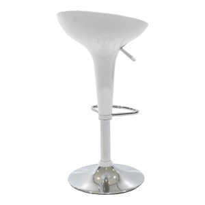 Scaun de bar Felice, alb/argintiu, 40x43x84 cm - Img 2