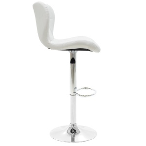 Scaun de bar, inaltime ajustabila, Model Coozy, Alb, 46x47x112 cm - Img 4