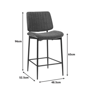 Scaun de bar Kathy, nuc/gri, 48.5x52.5x96 cm - Img 6