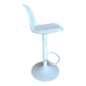 Scaun de bar Louser, alb, 44x46x114 cm - Img 2