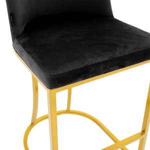 Scaun de bar Model Impartial, Auriu/Negru, 48x46x106 cm - Img 6