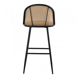 Scaun de bar Model Kace, Natur/Negru, 43x55x102 cm - Img 5