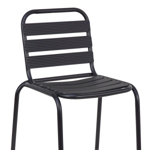 Scaun de bar pentru exterior, Model Sussie, culoare negru, metal si aluminiu, 58x58x111 cm - Img 3