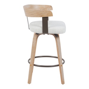 Scaun de bar rotativ Anesy, bej, 54x50x85 cm - Img 3