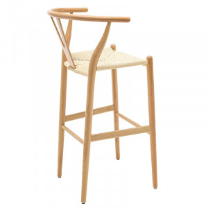 Scaun de bar Sandra lemn - rope culoare lemn natural - Img 2