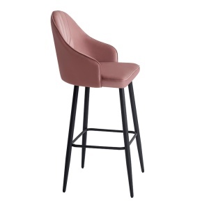 Scaun de bar Velva, roz, 46x45x113 cm - Img 4