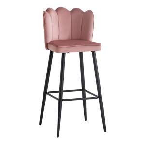 Scaun de bar Velvi, roz, 46x45x105.5 cm