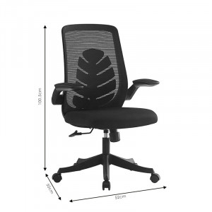 Scaun de birou Enrich cu plasa din material textil de culoare gri - Img 8