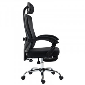 Scaun de birou manager cu suport pentru picioare Titan Premium Quality tesatura de calitate superioara - plasa neagra - Img 5
