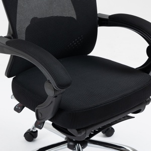 Scaun de birou manager cu suport pentru picioare Titan Premium Quality tesatura de calitate superioara - plasa neagra - Img 9