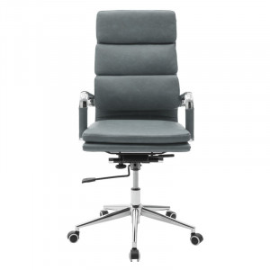 Scaun de birou manager Tokyo cu piele ecologica gri antic - Img 4