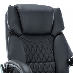 Scaun de birou pentru director Thrive Premium Quality mecanism de masaj de calitate superioara - incalzit spate piele ecologica negru - Img 8