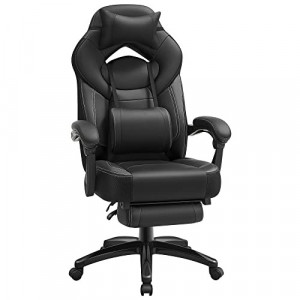 Scaun de birou, Songmics, Negru, 70x64x(120-128) cm - Img 2