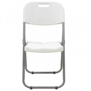 Scaun de camping pliabil Edison cu cadru metalic si plastic alb - Img 5