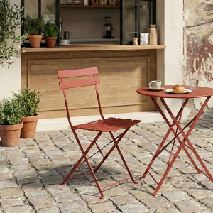 Scaun de Exterior/Bistro, caramiziu, 42x46x82 cm - Img 2