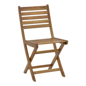 Scaun de exterior, Model Fatel, culoare natural, lemn masiv de salcam, 40x53x82 cm - Img 2