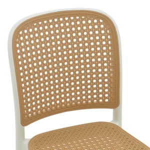 Scaun de exterior, Model Nereus, culoare alb si bej, Polipropilena, 45x43x84 cm - Img 14