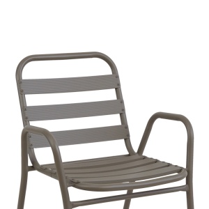 Scaun de exterior, Model Sussie, culoare sampanie, metal si aluminiu, 45x62x76 cm - Img 6