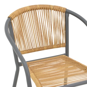 Scaun de Gradina Lindaria, gri/natural, 54x63x74 cm - Img 6