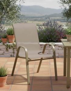 Scaun de Gradina Model Calan, Champagne, 55x75x90 cm