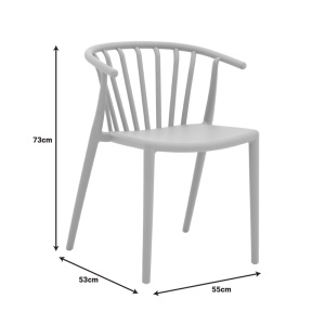 Scaun de Gradina Model Zelma, Alb, 55x53x73 cm - Img 6