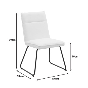 Scaun dining Essential, tapițat cu material textil, Alb/Negru, 54 × 59 × 89 cm - Img 9